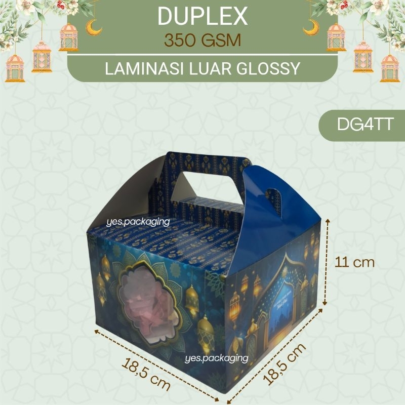 

DUPLEX Gable Handle Box Kemasan Isi 4, 3, 2 Toples Tabung Jar Hampers Lebaran Idul Fitri Eid Mubarak