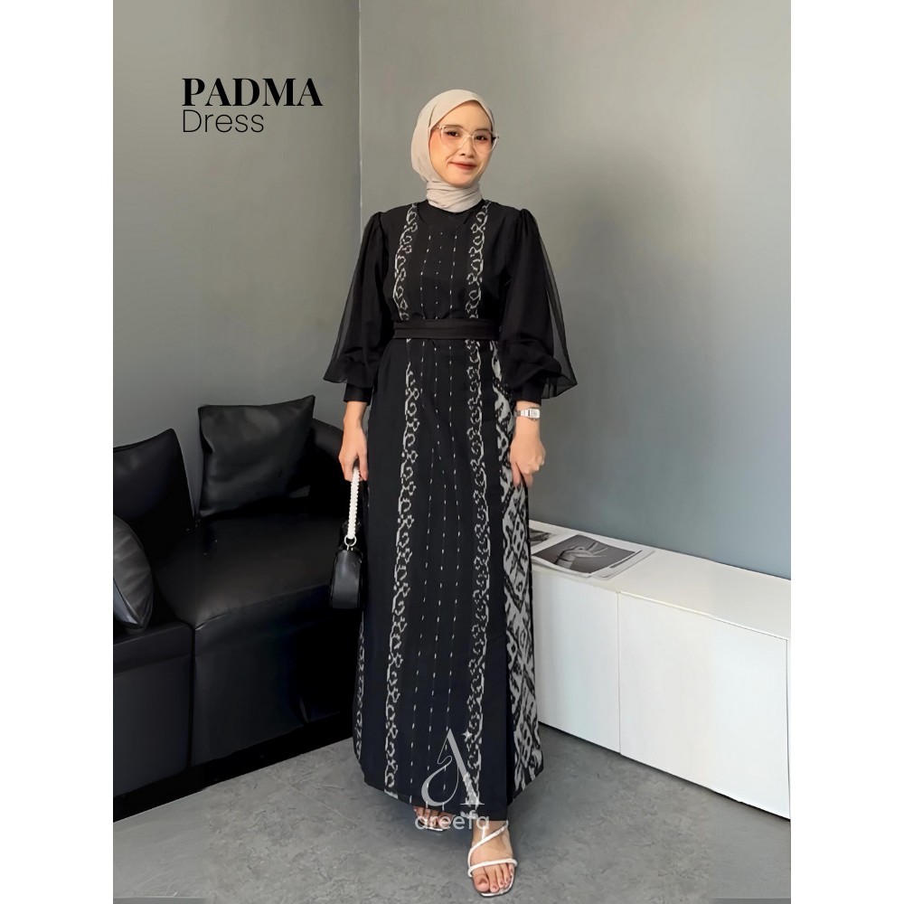 Gamis Dress Etnik Tenun Premium Wanita Remaja Kekinian Terbaru Gamis Tenun Etnik Kombinasi
