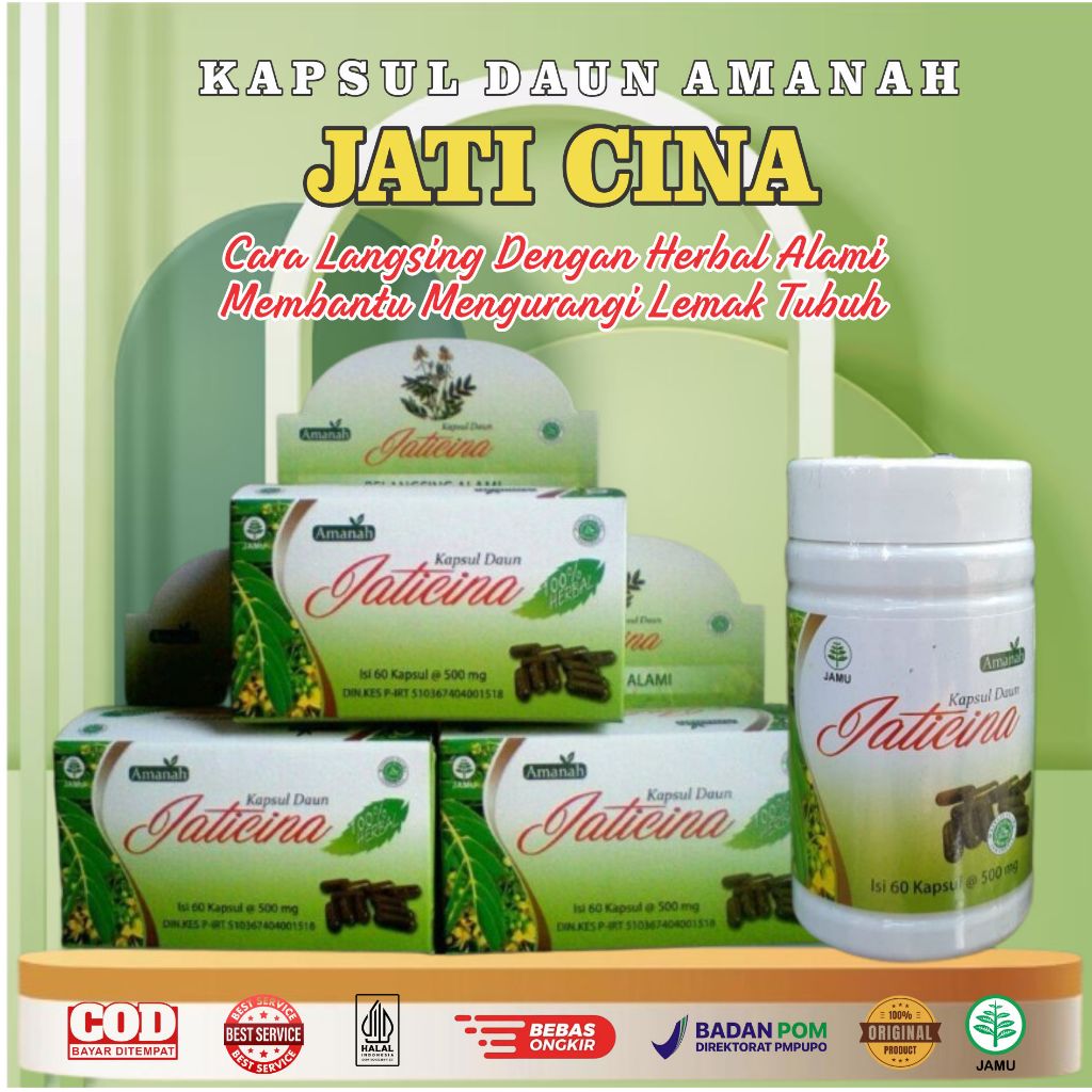 

Jamu Herbal Kapsul Jati Cina Pelangsing Asli Alami 100%