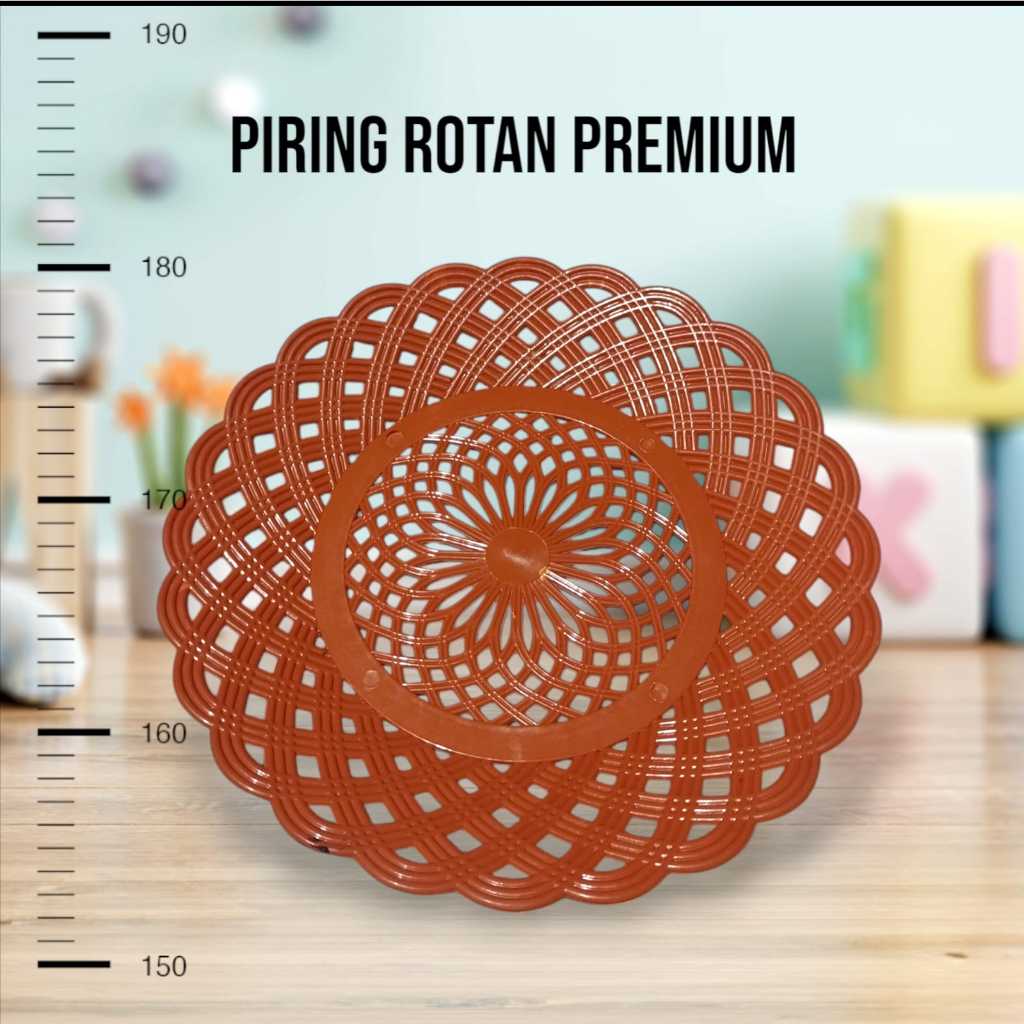 Piring Rotan plastik warna coklat kwalitas bagus premium