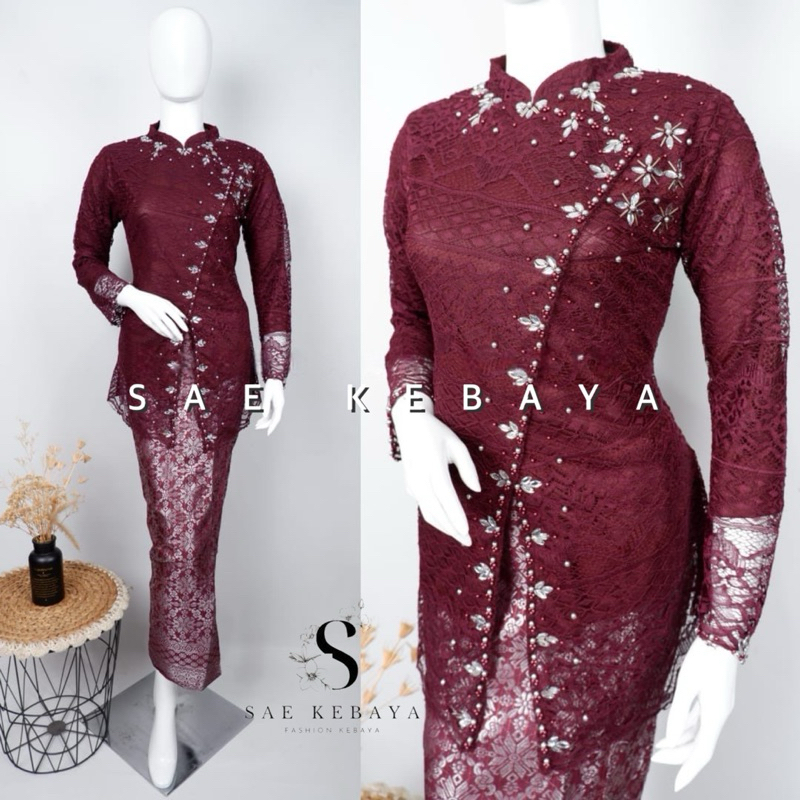 Set Kebaya Brukat Modern - Kebaya Payet ke - Kebaya Modern - Kebaya Wisuda Modern - Kebaya Pesta Mod