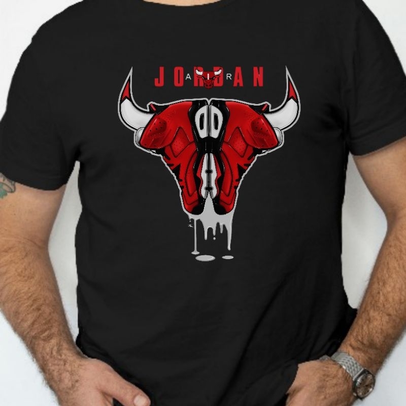 Baju Kaos Distro Pria Wanita Cowok Cewek Cotton Combed 24s Premium Motif Sepatu Air Jordan