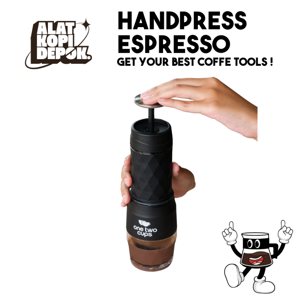 One Two Cups Hand Press Mini Espresso Coffee Maker 3in1 20 Bar 120ml