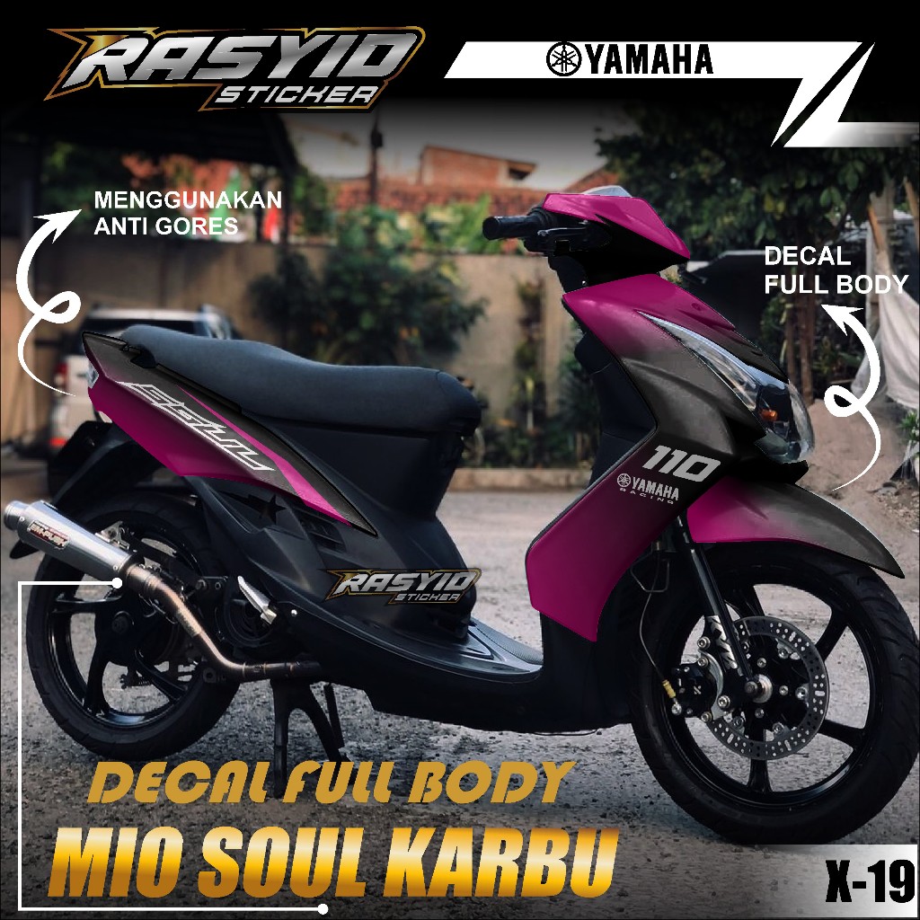 COD Sticker Decal Full Body Motor Yamaha Mio Soul Karbu Tahun 2007 2008 2009 2010 2011 2012 Sticker 