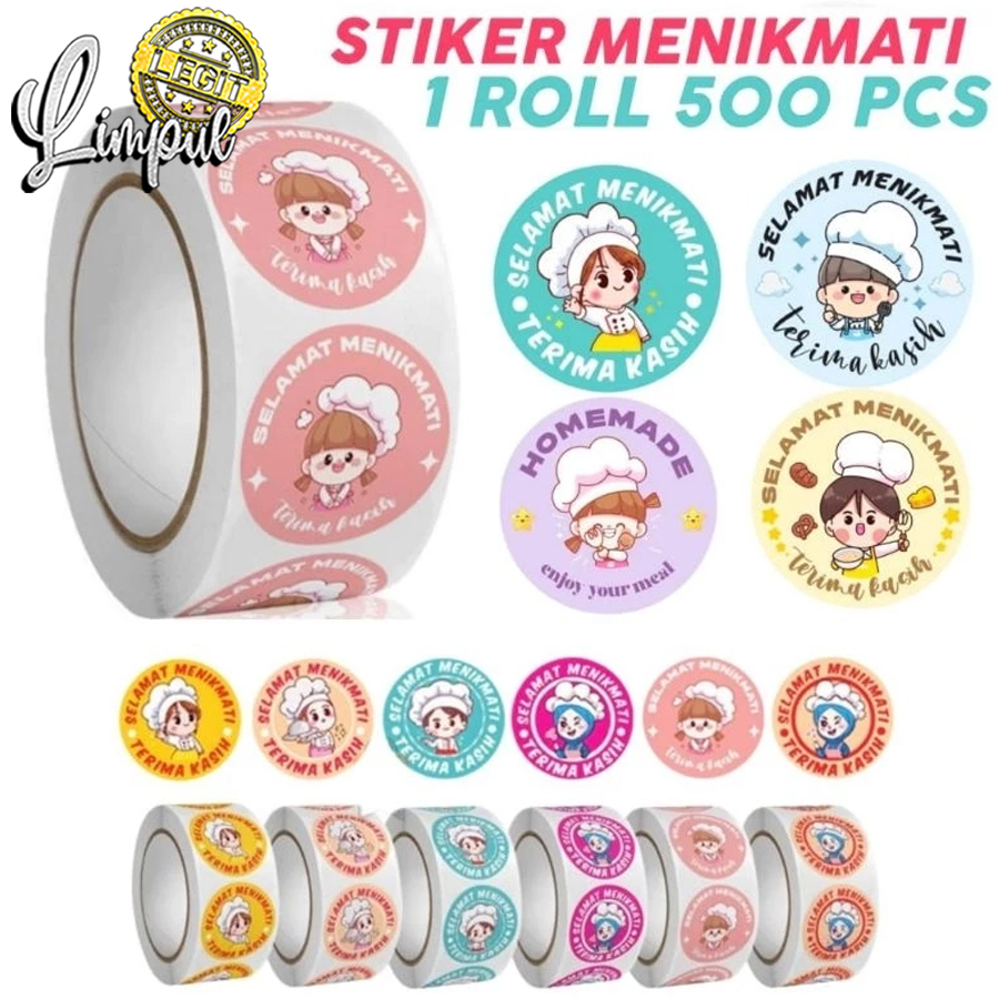 

Label Sticker Thank You | Stiker Terima Kasih | Self Adhesive Seal Label Roll | Selamat Menikmati