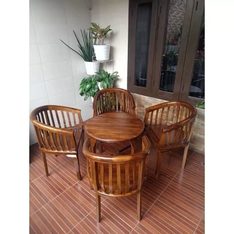 Meja teras satu set kursi betawi cafe kursi betawi cantik minimalis