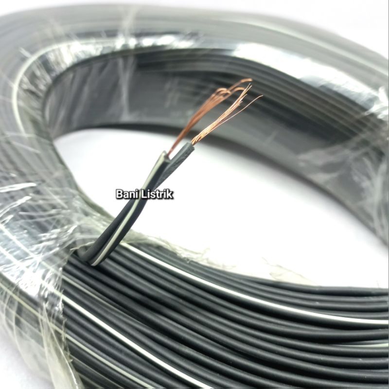 Kabel Elektron NYZ Twin Round Serabut 2x18 Hitam Putih