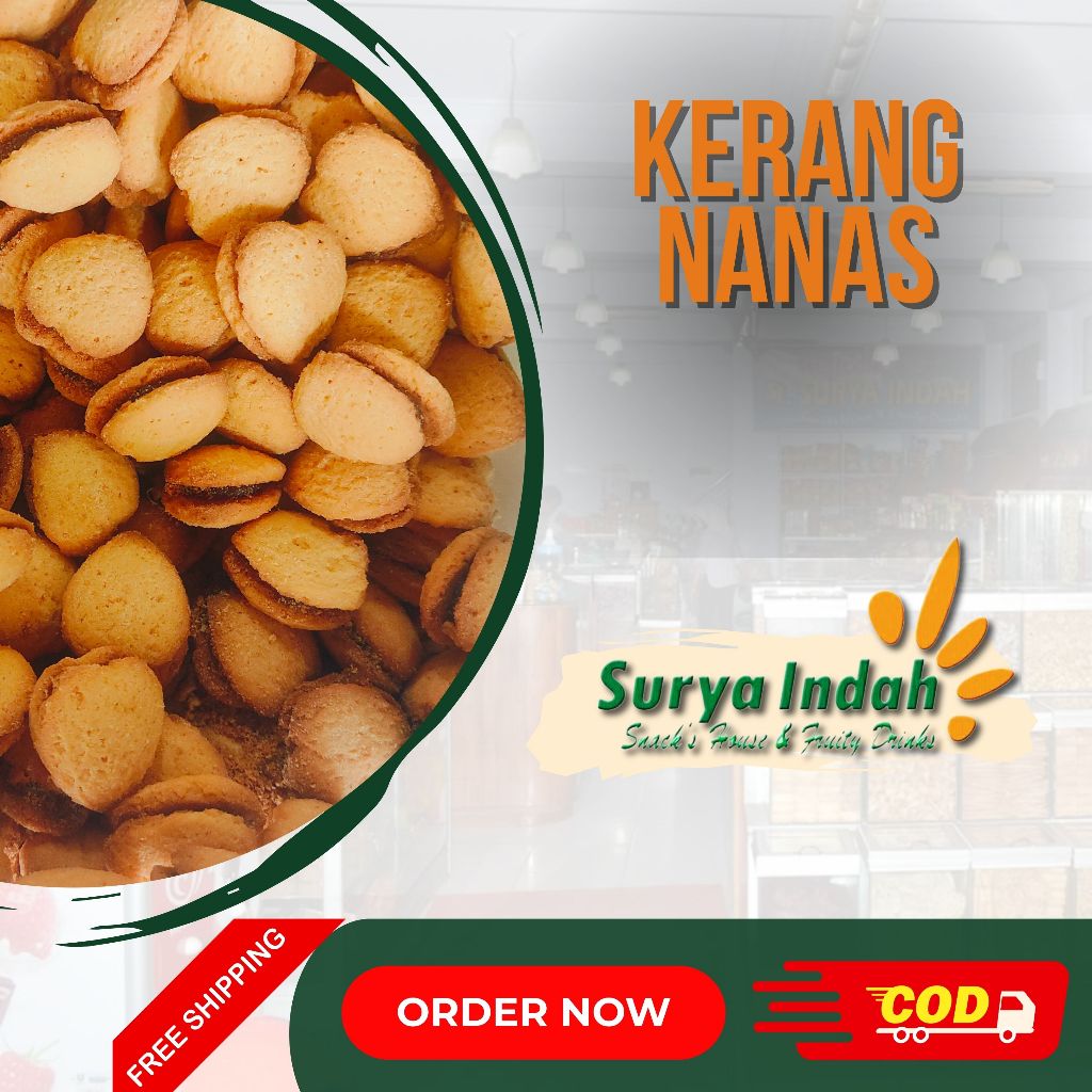 

Cookies Kerang Nanas / Selai Nanas Jadul Dijamin Enak 100gr Surya Indah Jombang