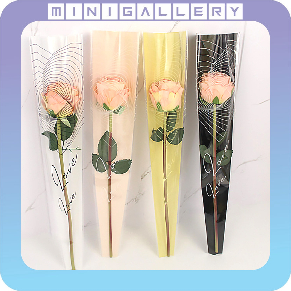 

Plastik Bunga Mawar 1 tangkai Wrapping Plastik untuk Mini Buket Rose SF09