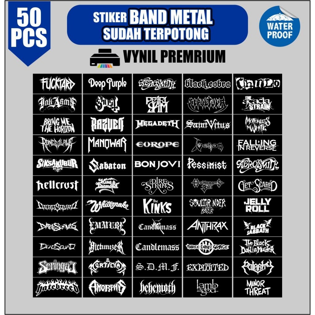 

Stiker Band Metal Sudah Terpotong Vynil 50 Pcs
