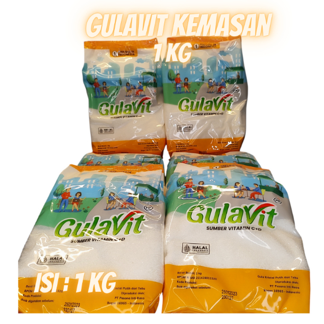 

Gula Pasir Gulavit 1 Kg Gula Bervitamin C + D