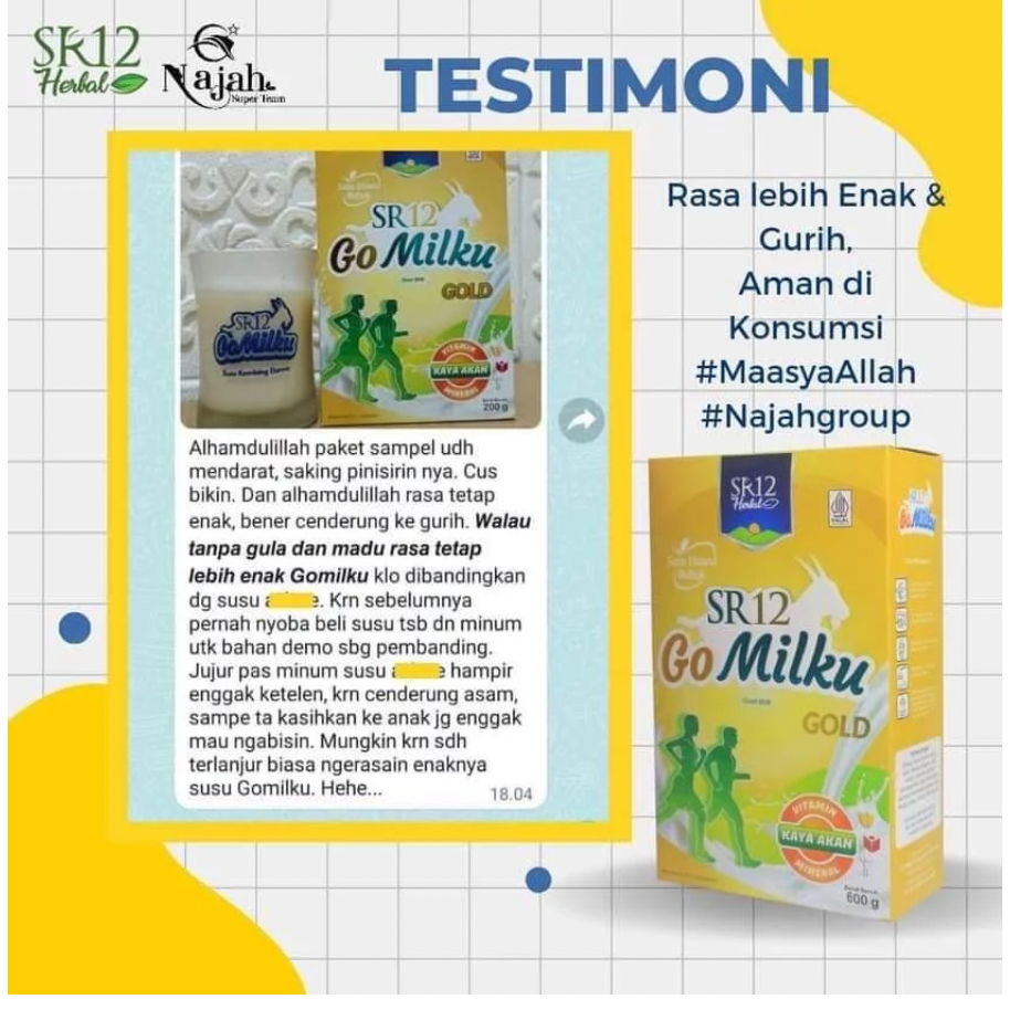 

Gomilku Gold SR12 Susu Kambing Etawa Rendah Lemak Tinggi Kalsium Bebas Gula