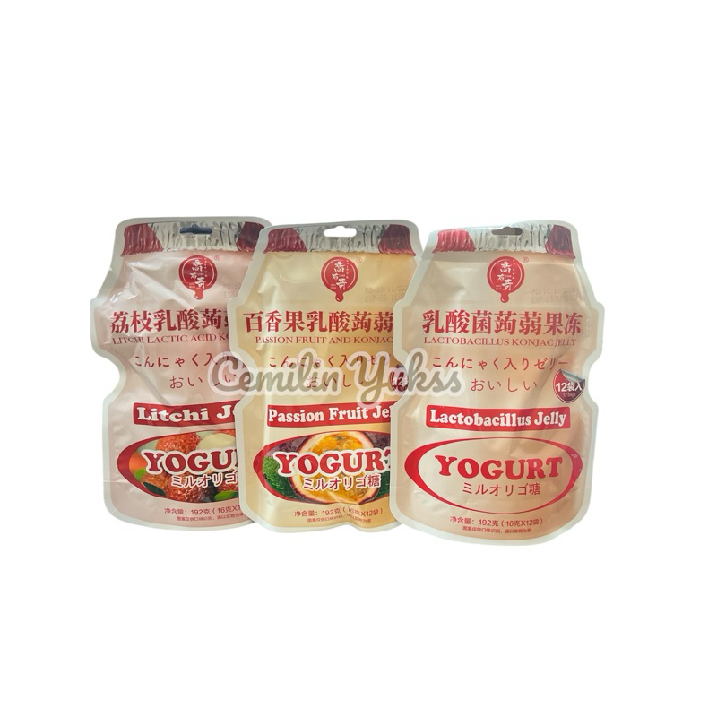 

QiaoBuQi Yogurt Jelly 192g (Isi 12Pcs) Lactobacillus Jelly Lychee Jelly Passion Fruit Jelly