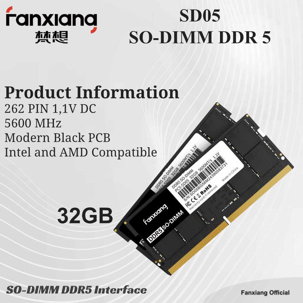 Fanxiang Memory RAM Laptop SO-DIMM DDR5 5600 - SD05 32GB