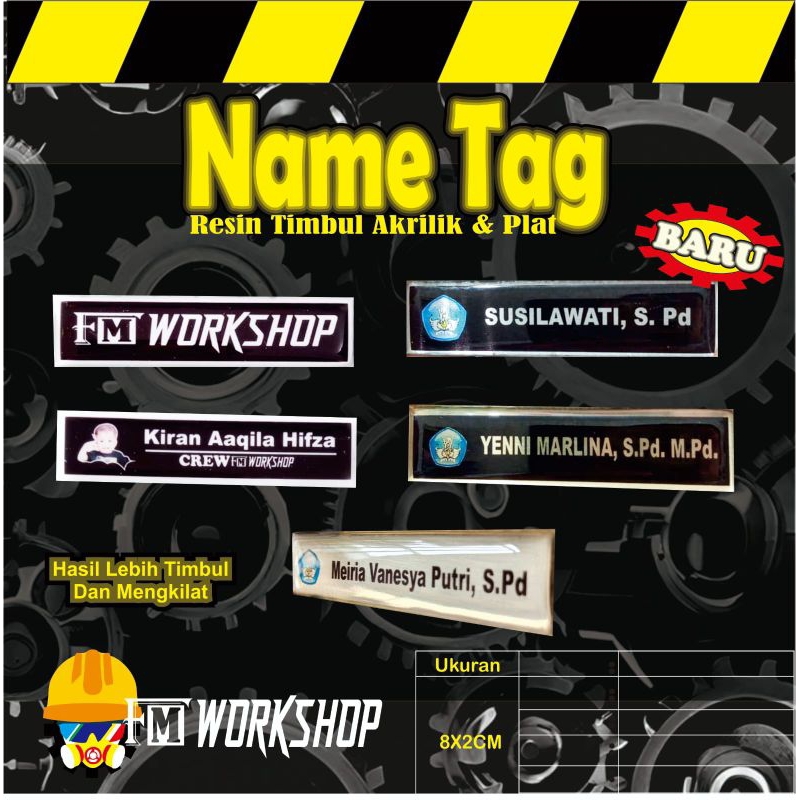 

Name Tag , Papan nama , Bisa Custom Magnet Dan Peniti