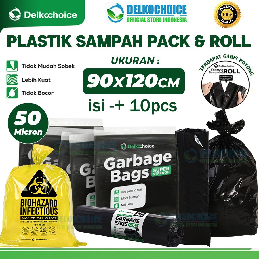 Kantong Plastik Sampah Roll Jumbo Tebal Trash Bag Delkochoice 90x120cm