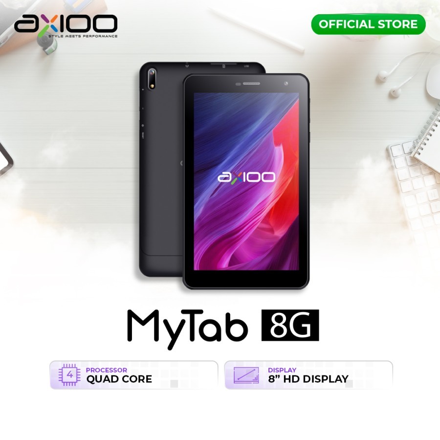Axioo MyTab 8G - Layar 8 Inch - RAM 3GB/32GB - Batt 4000 mAh - Garansi Resmi