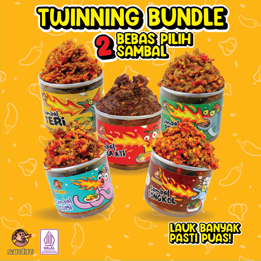 

Sambro - Paket Twinning (2 x 150g) Pilih 2 pcs (Cumi, Tongkol, Teri, Ati Ampela, Pedho)