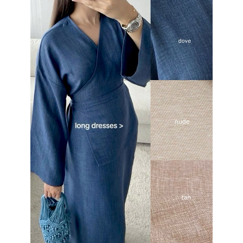 Hanna Dress Abaya modern katun brokat | elegant long dress for raya lebaran