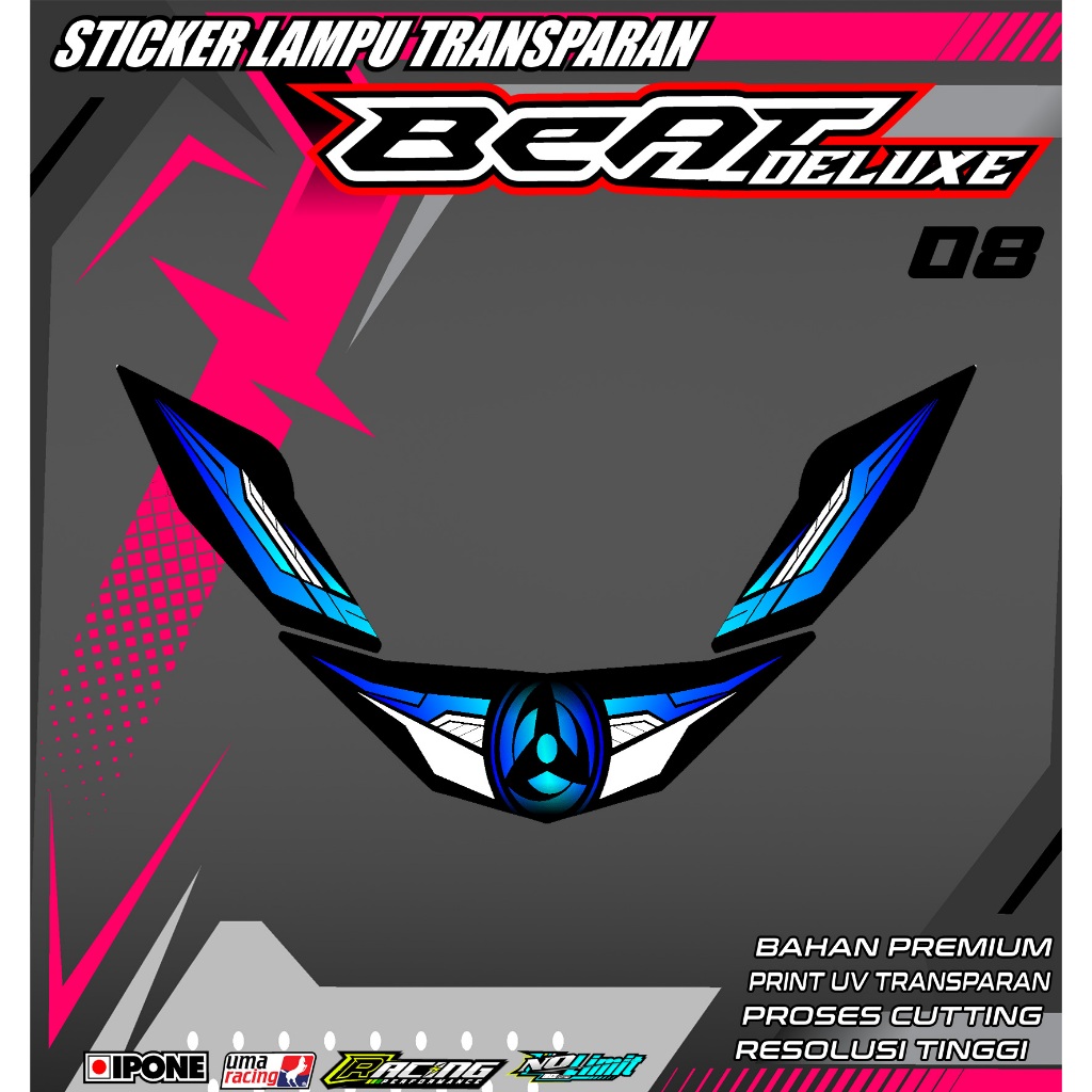 KODE 08 STICKER ALIS LAMPU MOTOR BEAT DELUXE 2020-2023 - STICKER LAMPU MOTOR BEAT DELUXE