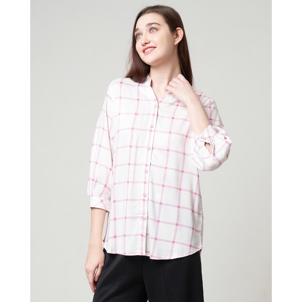 MCB - Blouse Wanita Basic Plaid Reguler Nala Check Pink | 5508104