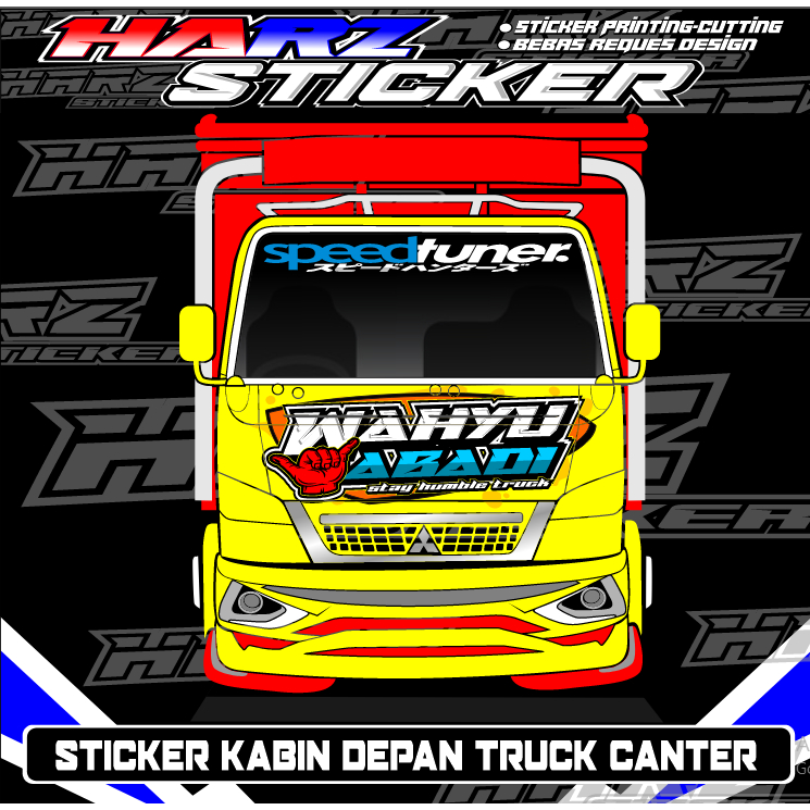 Stiker Kabin Depan Truk Canter-Stiker Variasi-Stiker Wahyu Abadi-Stiker Bebas Request
