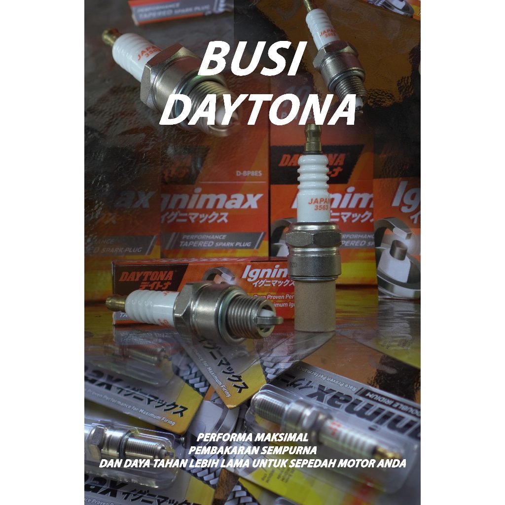 BUSI DAYTONA TAPERED / DOUBLE IRIDIUM SUPRA X/VARIO/MIO/JUPITER/VIXON/NINJA RR/TIGER/RX KING/MX135/M