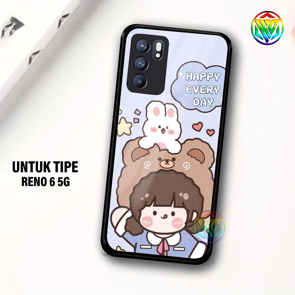Real Case OPPO RENO 6 5G Terbaru Case kilau - New Case Glossy casing Hp OPPO RENO 6 5G [Motif RORO] 