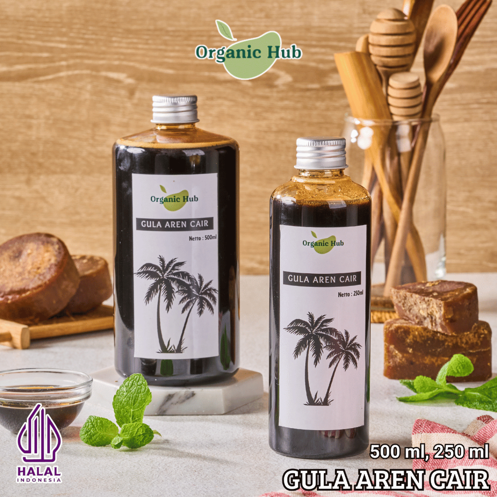 

Organic Hub Gula Aren Cair Organik Murni Premium Asli 100% Syrup Liquid Palm Sugar Pure 500 ml 250 ml