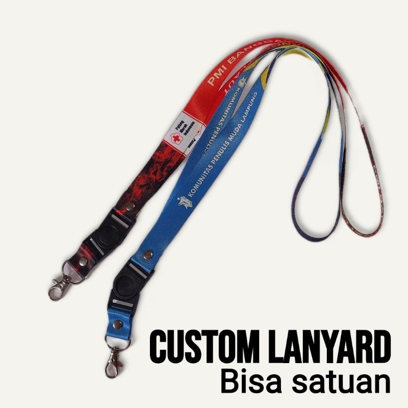 

(BISA SATUAN)TALI LANYARD CUSTOM PROSES 2-3 HARI/ Tali lanyard custom printing 2 sisi full color berkualitas
