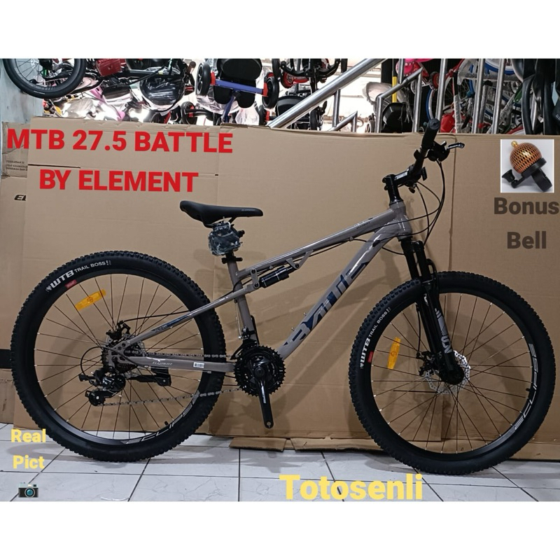 ELEMENT BATTLE 27.5 INCH SEPEDA MTB DEWASA REMAJA FULLSUS 24 speed steel