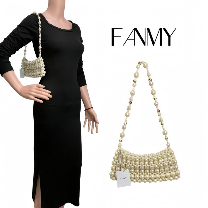FANMY || READY STOCK | loora pearl bag | pearl bag | pearls bag | beads bag | beaded bag | tas mutia