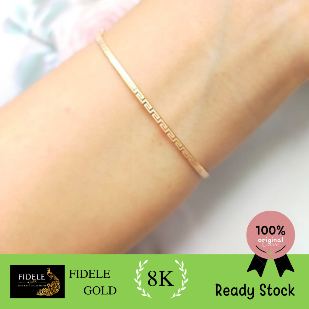 Gelang bangle ringan lotus gold toko emas surabaya 375 8k