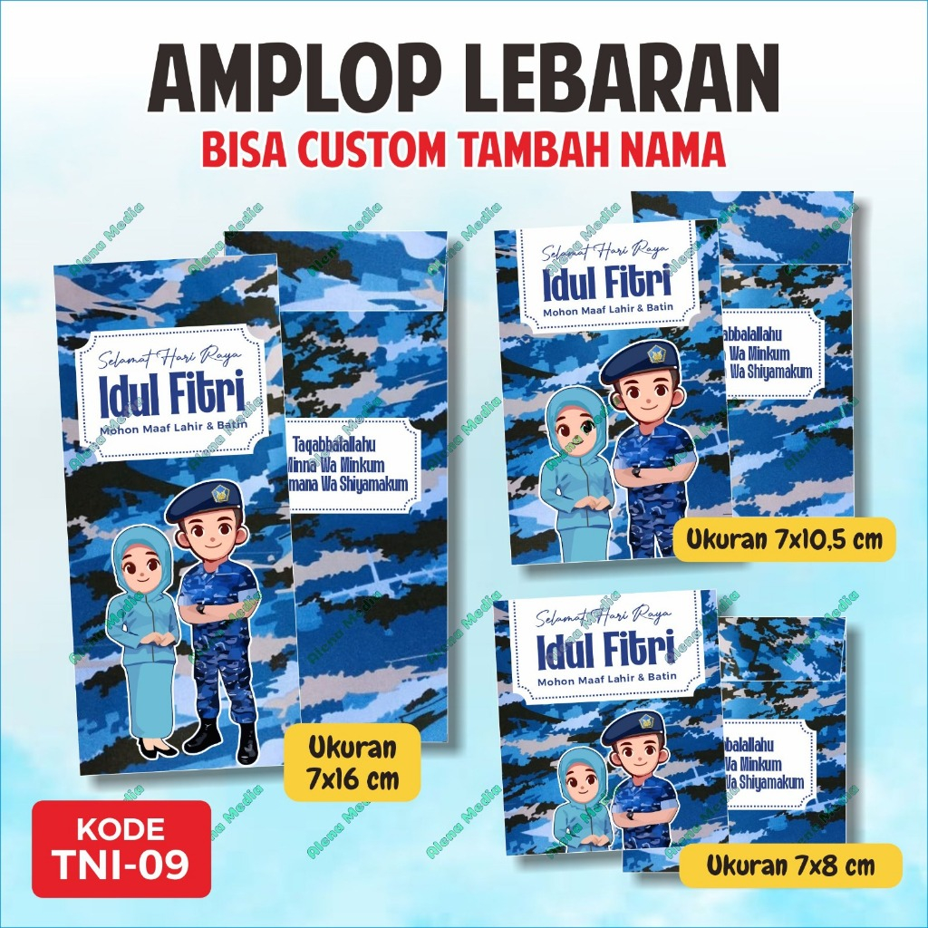 

[ISI 10 BIJI] TNI.09 - Amplop Idul Fitri PIA ARDHYA GARINI TNI AU | Amplop Lebaran Custom | Amplop Custom