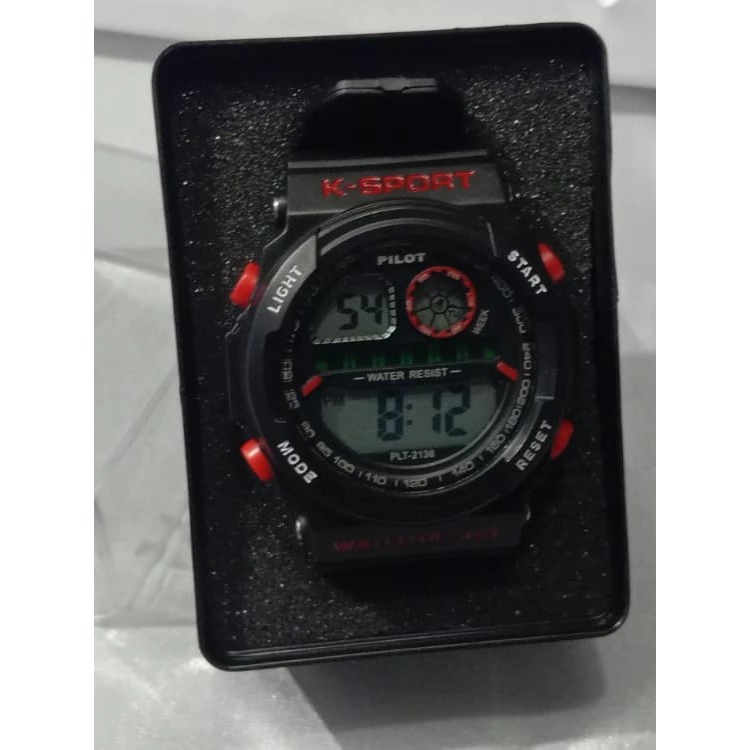 Jam Tangan Pria Digital TNI Water Resistent Pilot Original Varian Warna Alarm Light Stopwatch