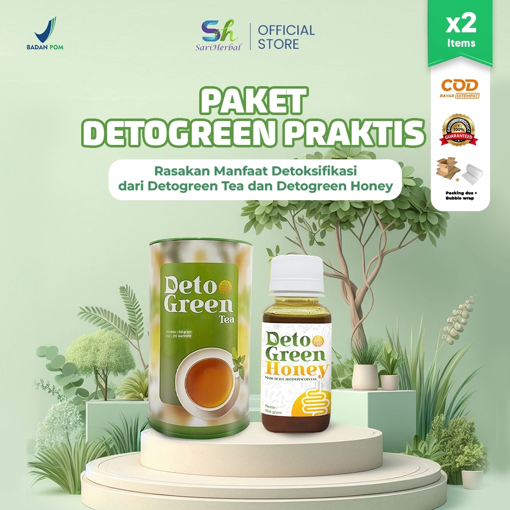 

DetoGreen Tea & DetoGreen Honey Combo Detox Usus Sehat 2 PCS