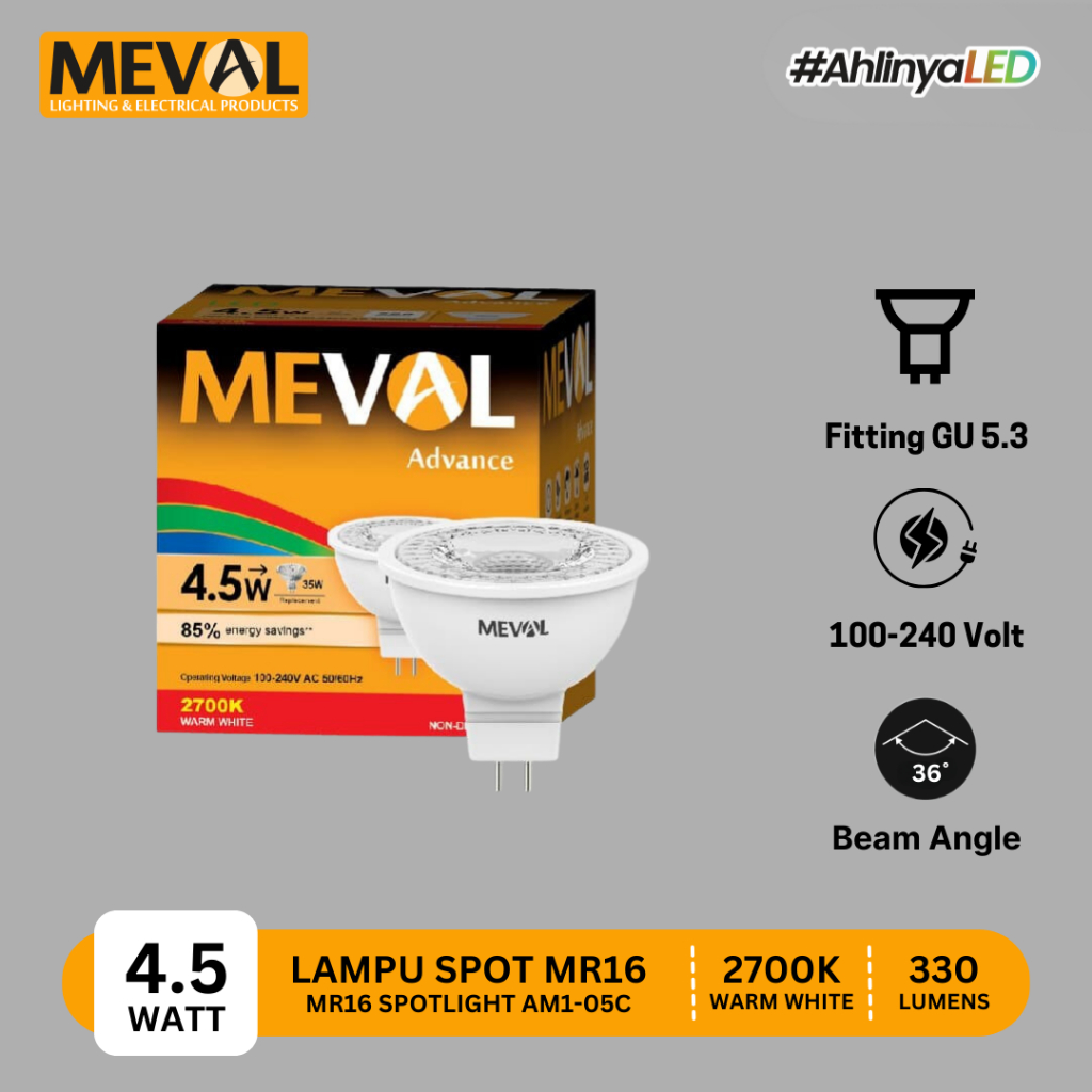 MEVAL Lampu LED Advance MR16 GU5.3 - Kuning