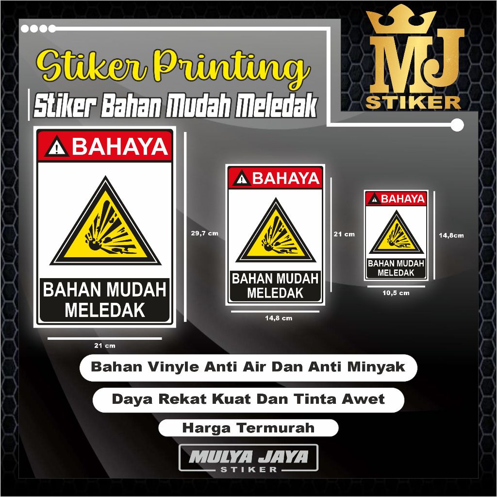

PROMO Mulya Jaya Stiker Bahan Mudah Meledak / Rambu Peringatan Bahan Mudah Meledak / Stiker Rambu Peringatan Stiker Bahan Mudah Terbakar