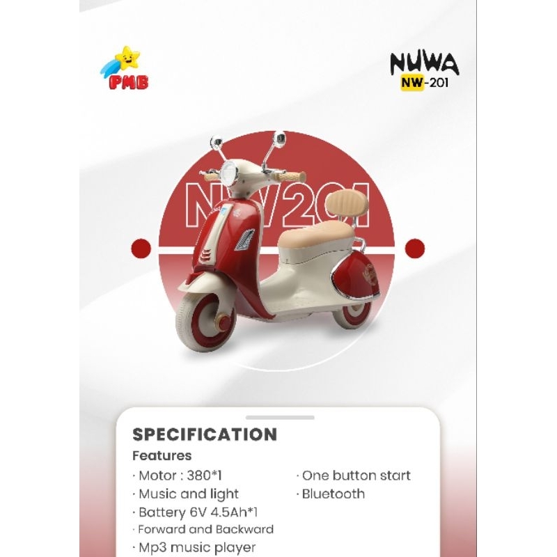 (Motor Aki) Mainan motor Aki Scoopy Exotic EMT 2242,EMT - 2237, NW - 201  Motoran  mainan anak PMB T