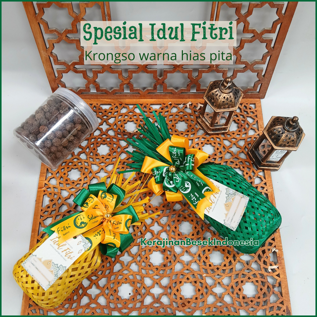 

KERANJANG BINGKISAN TOPLES TABUNG PARSEL LEBARAN IDUL FITRI FREE TAG Krongso d cm t 22cm warna pita Nastar hampers lebaran murah