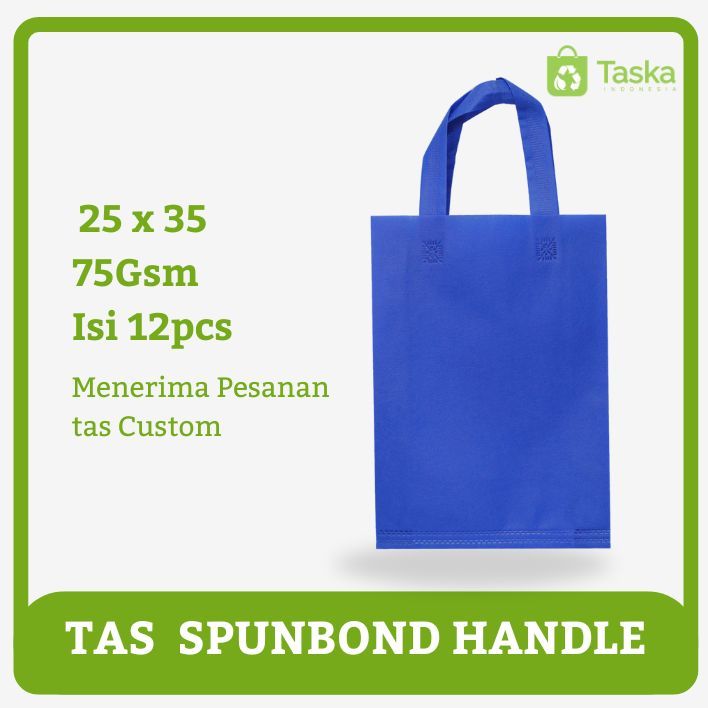 

Taska - TAS SPUNBOND HANDLE 25x35 Harga Satuan WARNA BIRU BCA Goodiebag Belanja Murah Grosir