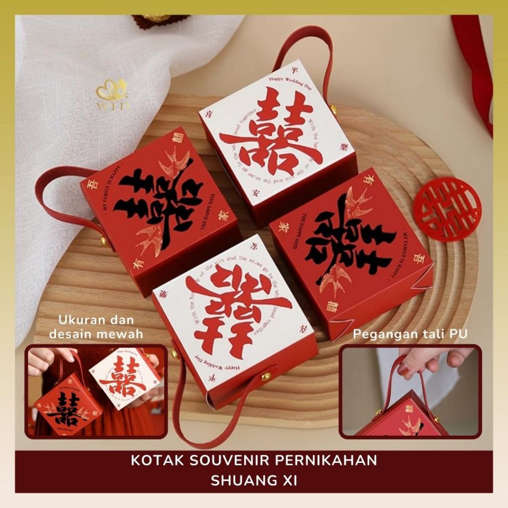 

WED Kotak Permen Pernikahan Shuang Xi / Box Souvenir Sangjit Teapai / Kotak Hadiah Souvenir Shuang Xi PP55