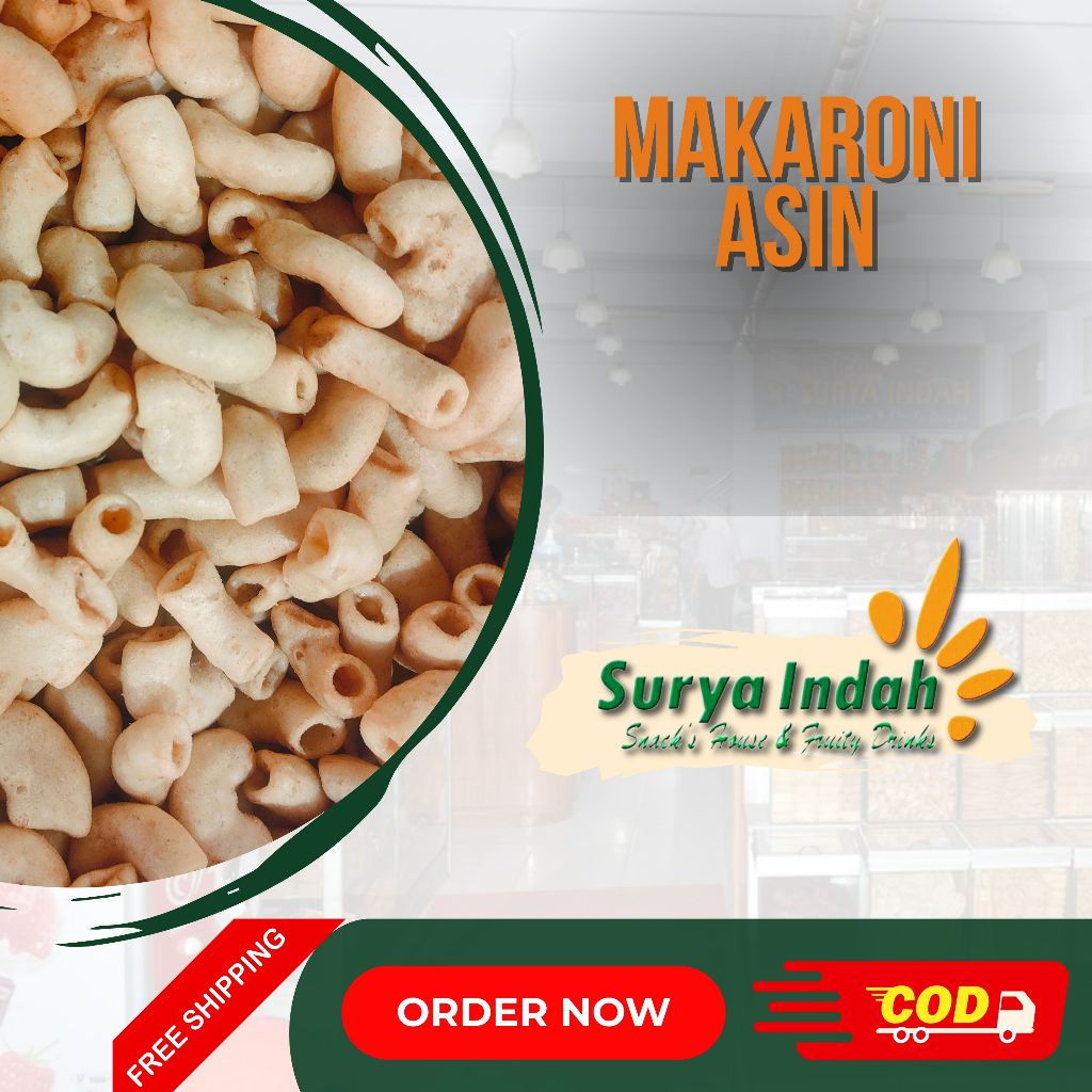 

Makaroni Asin Kwalitas Premium 100gr Surya Indah Jombang