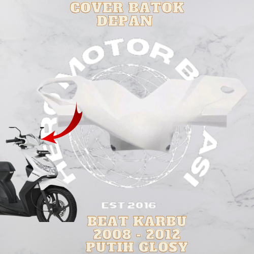 cod - cover batok depan beat karbu kvy 2008 - 2012 warna putih non original
