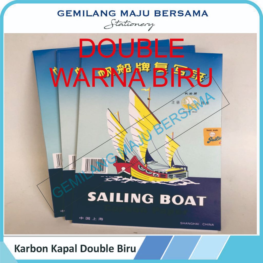 

Kertas Karbon Kapal Double 2 sisi bolak balik Biru (Harga Per Pack )