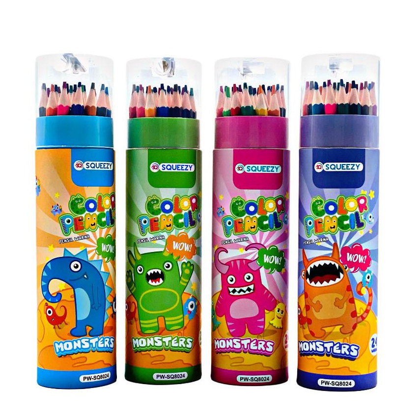 

Pensil Gambar Warna Tabung SQUEEZY 24 Warna Panjang PW-SQ8024 Lucu Cute Animal Bagus