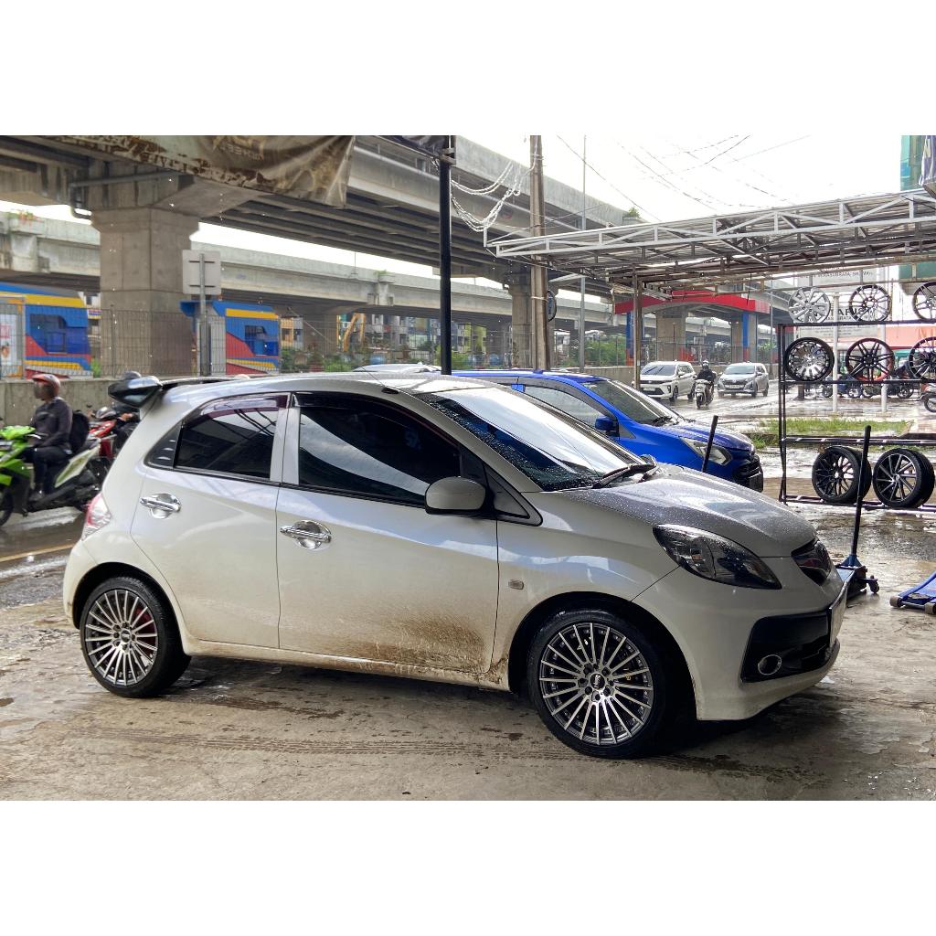 paket velg plus ban accelera 195 50 r16 untuk mobil honda brio use velg hsr tandam ring 16