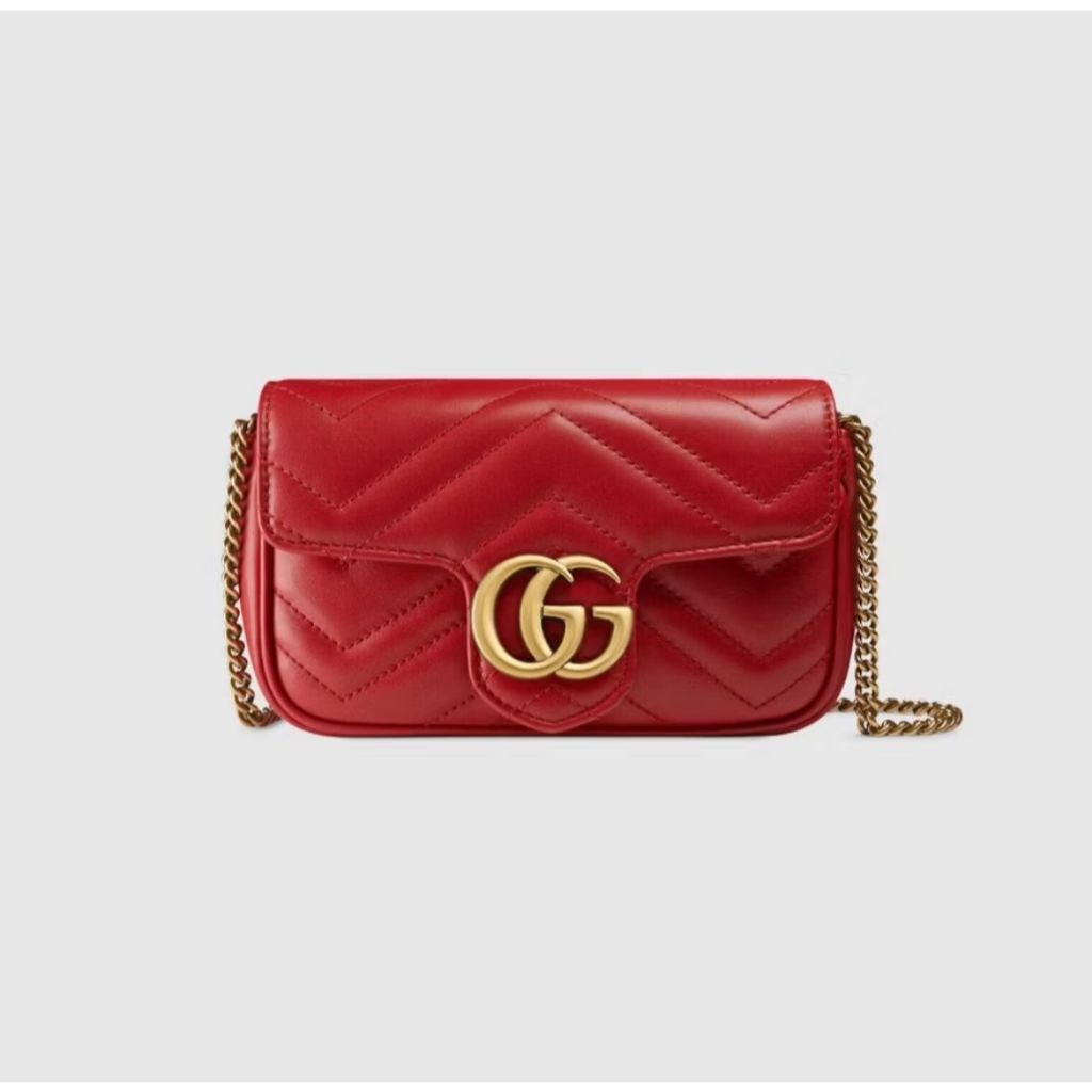 Gucci Original  Marmont GG Mini Leather Crossbody Bag/Tas Selempang Kulit Mini Gucci Marmont GG Oris