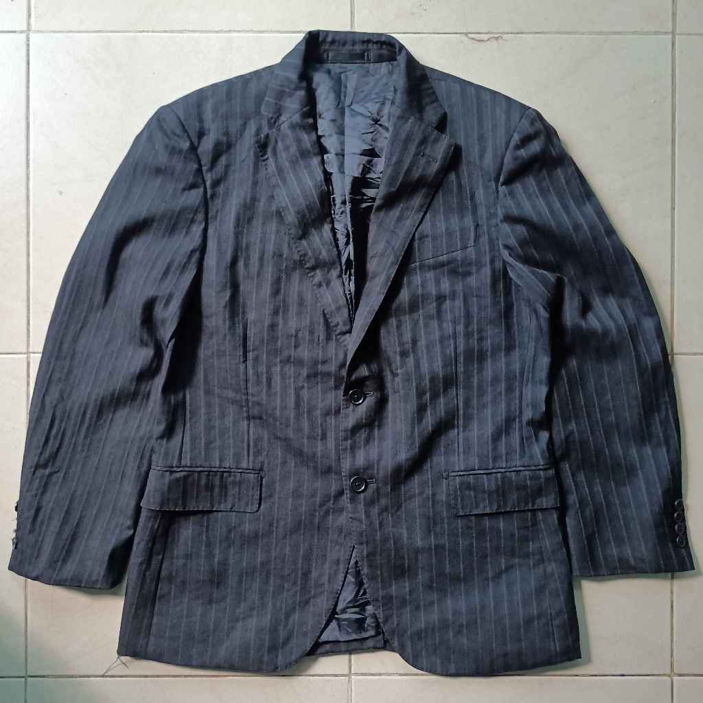 Jas Formal Yin & Yang Stripe Hitam Pria Second Original