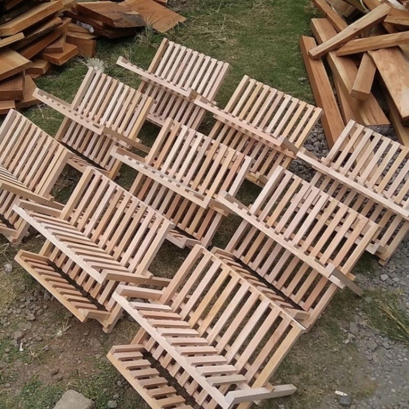 Rak piring kayu estetic / Rak piring terbaru / Rak piring kayu minimalis